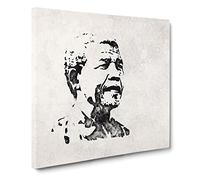 Nelson Mandela Canvas Print | Gallery Wrapped 30mm Frame Wall Art | 20x20 inches | Ready to Hang | Modern Picture | Living Room Bedroom Lounge Office