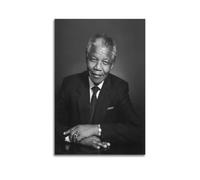 Nelson Mandela Portrait Black And White Typographic Poster Canvas Wall Poster Decoration Painting Art Bedroom Living Room Office Painting Modern Home Decoration Wall Art Picture Print 08x12