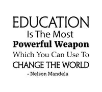 Nelson Mandela Quotes Education is The Most Powerful Weapon Science Vinyl Wall Stickers 34x44cm Tattoo Culture Black