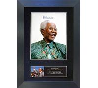 NELSON MANDELA Signed Autograph Mounted Photo Reproduction PRINT A4 Rare Perfect Birthday (297 x 210mm) #365 (Black Frame)