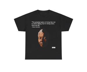 Nelson Mandela T shirt, Unisex Heavy Cotton, Gift, Mindfulness, Motivation, Inspiration, Conscience Garment, Wearing, Positive Black/S