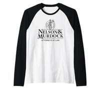 Nelson & Murdock Attorneys at Law Justice is Blind Black Ink Raglan Baseball Tee