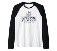 Nelson & Murdock Attorneys at Law Justice is Blind Navy Ink Raglan Baseball Tee