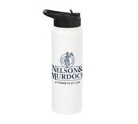Nelson & Murdock Attorneys at Law Justice is Blind Navy Ink Stainless Steel Insulated Water Bottle