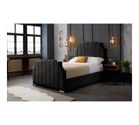 Nelson Plush Velvet Black Bed Frame