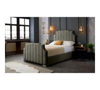 Nelson Plush Velvet Grey Bed Frame