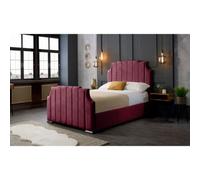 Nelson Plush Velvet Maroon Bed Frame