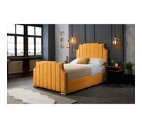 Nelson Plush Velvet Mustard Bed Frame