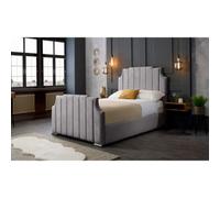 Nelson Plush Velvet Silver Bed Frame