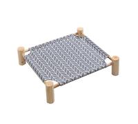 Nelsonerty Cat and Dog Hammock Cat Hammock Elevated Cooling Bed Detachable Portable Indoor and Outdoor Pet Bed Blue