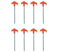 Nelsonerty Screw in Tent Stakes - Ground Anchors Screw In, Tent Pegs Camping Stakes, Metal Threaded Tent Spikes (8 PCS) Orange
