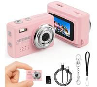 Nelsonic Minipix Digital Keychain Camera - 1080P Compact Portable Camera for Kids, Teens & Beginners | USB-C Rechargeable | 8GB SD Card Included | Pink