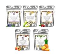 Nelson's Tea Cocktail Inspired Sampler Pack - 5 Flavors Variety Pack - Blueberry Acai Mojito, Bourbon Ginger Pear, Champagne & Raspberries, Peach Raspberry Punch, Pina Colada - Samples Sizes