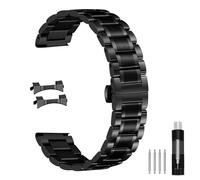 Nelumbo Quick Release Metal Chain Butterfly Clasp Watch Bands 18mm 19mm 20mm 21mm 22mm 24mm Stainless steel Watch Strap Bracelet Replacement (Black, 21MM)