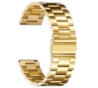 Nelumbo Quick Release Metal Chain Watch Bands,22MM Solid Stainless Steel Business Bracelet Strap for Samsung Gear S3/Galaxy Watch 46mm(2019)/Galaxy Watch 3 45mm (Gold, 22)