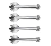 NELXULAS Brushed Stainless Steel Bath Towel Hooks Single Super Heavy Duty Wall Mount Hook, Coat Hook (6", 4 PCS)