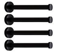 NELXULAS Classic Black Stainless Steel Heavy Duty Wall Mount Hooks, Bath Towel Hooks, Coat Hanger, Handbag Hooks, 4 in Pack (8")