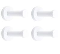 NELXULAS Classic White Stainless Steel Single Super Heavy Duty Wall Mount Hook, Coat Hanger, Bath Towel Hooks (2-4/5", 4 PCS)