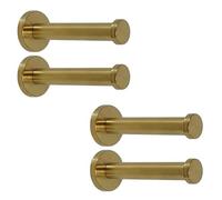 NELXULAS Golden Brushed Stainless Steel Single Heavy Duty Wall Mount Hook, Bath Towel Hooks, Robe Hooks, Coat Hanger, 4 PCS (4 inch)