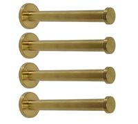 NELXULAS Golden Brushed Stainless Steel Single Heavy Duty Wall Mount Hook, Bath Towel Hooks, Robe Hooks, Coat Hanger, 4 PCS (6 inch)