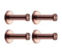 NELXULAS Rose Gold Brushed Stainless Steel Single Heavy Duty Wall Mount Hook, Bath Towel Hooks, Robe Hooks, Coat Hanger, 4 PCS (4, 4 inch)