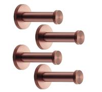 NELXULAS Rose Gold Brushed Stainless Steel Single Heavy Duty Wall Mount Hook, Bath Towel Hooks, Robe Hooks, Coat Hanger, 4 PCS (4, 6 inch)