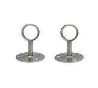 NELXULAS Stainless Steel Heavy Duty Closet Rod, Curtain Rod End Supports Socket, Flange Rod Holder Closet Pole with Matching Screws (1-1/2 INCH, Silver)