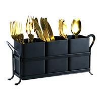 NelyBet Flatware, Cutlery,Kitchen Utensil & Silverware Caddy Organizer Bin Holder for Forks, Spoons, Knives - Perfect for Kitchen Countertop- Black