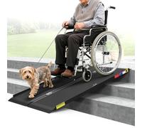 Nelyrho 122cm Portable Wheelchair Ramp for Home Steps & Doorways | Non-slip aluminum, folding design. Quick-lock system. Use on doorways, home steps & thresholds. Lightweight & portable