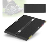 Nelyrho 7FT Folding Wheelchair Ramp - Quick-Lock Non-Slip Aluminum Handicap Ramp for Doorways & Home Steps, Portable Threshold Ramp, Black