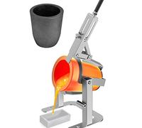 Nelyrho Hand-held Crucible Pouring Tongs/Rack with A Graphite Crucible, Work with Crucibles and Melting Furnace, Metal Casting Aluminium Gold Silver #4 (4.5kg-9.9lbs)