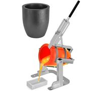 Nelyrho Hand-held Crucible Pouring Tongs with A Graphite Crucible and A Pouring Rack, Work with Crucibles and Melting Furnace, Metal Casting Aluminium Copper Silver #25 (25kg-55lbs)