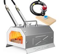 Nelyrho Propane Blacksmith Forge Kit with Dual Burners and 30PSI Regulator, Made of Stainless Steel, for Blacksmithing and Knife Making (Double Burners)