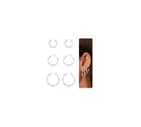 Nelytiya 3 Pairs Sterling Silver Hoop Earrings Set for Women Dainty | Hypoallergenic,Lightweight,Stackable,Gift,Multiple Piercing,Cartilage Earrings, Huggie Earring,Sleeper Earring,Small