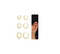 Nelytiya 3 Pairs Sterling Silver Hoop Earrings Set for Women Dainty | Hypoallergenic,Lightweight,Stackable,Gift,Multiple Piercing,Cartilage Earrings, Huggie Earring,Sleeper Earring,Small
