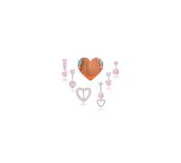 Nelytiya 6 Pcs Pink Belly Button Bars Dangly Heart Surgical Steel Belly Bars Set Hypoallergenic Navel Piercing Jewelry For Women
