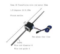 NEMA 14 Non-acptive stepper electronic starter linear type Non-captive stepper electronic starter NEMA 14 with different length Tr6*4 lead screw CZAOINCU(35HS34-300T64)