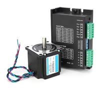 Nema 23 Stepper Motor and Driver Kit, 24V 3A, 1500 RPM, 1 NM Torque, 2 Phase Stepper Motor with Driver, for Security Monitoring, Textile Equipment,etc (FY56EM300A + FYQM404A)