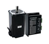 NEMA 34 CNC stepper electronic starter 86X156mm 12.5N.m 5.5A Diameter 14mm Nema34 1700Oz-in +dm860h / dma860h(With DM860 Driver,Dual Shaft)