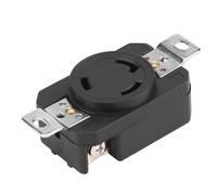 NEMA L6-30R for Industrial Use Locking Female Wall Outlet Receptacle 30 Amp 250 Volt 3 Wire Grounding Flush US