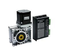Nema23 Stepper Motor Worm Gearbox RV030 Speed Reducer with14mm Output 3A 56MM 1.2NM 172Oz-in dm542 Driver Kit Convert(RATIO80-WITH DM542 DRIVER)