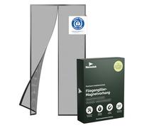 Nematek - Fly Screen Door 90 x 210 cm - Magnetic Fly Screen Door for Balcony Door, Patio Door or Conservatory - Black Fly Screen Balcony Door No Drilling Required with Strong Magnets