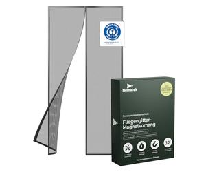 Nematek Fly screen magnetic curtain for balcony and patio doors, Black, 120 x 240 cm