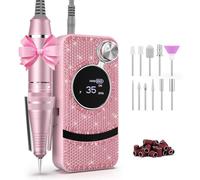 NEMEIR Electric Nail File with 11 Nail Drill Bits,35000RPM DIY Glitter e Filer for Nails Kit Machine for Acrylic Nails Gel Polishing Removing, Nail Kit for Manicure Salon Home