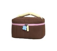 NEMEIR Makeup Bag,Cute Pastel Colour Block Travel Toiletry Bag for Women,Large Capacity Water-Resistant Cosmetic Organiser with Detachable Brush Pocket for Holiday Commute Daily Use