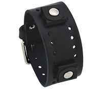 Nemesis #BN-K Black Wide Leather Cuff Wrist Watch Band