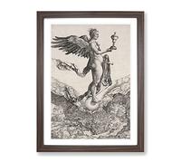 Nemesis By Albrecht Durer Classic Painting Framed Print | A2 Walnut Framed Wall Art | Ready to Hang | Classic Historical Picture | Living Room Bedroom Lounge Office