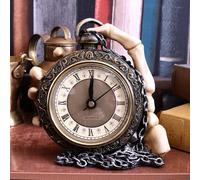 Nemesis Now About Time Skeleton Hand Steampunk Pocket Watch Clock Goth Gift 14cm