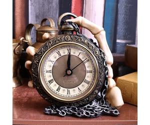 Nemesis Now About Time Skeleton Hand Steampunk Pocket Watch Clock Goth Gift 14cm