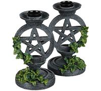 Nemesis Now Aged Pentagram Candlesticks Candle Holder 13.4cm Grey